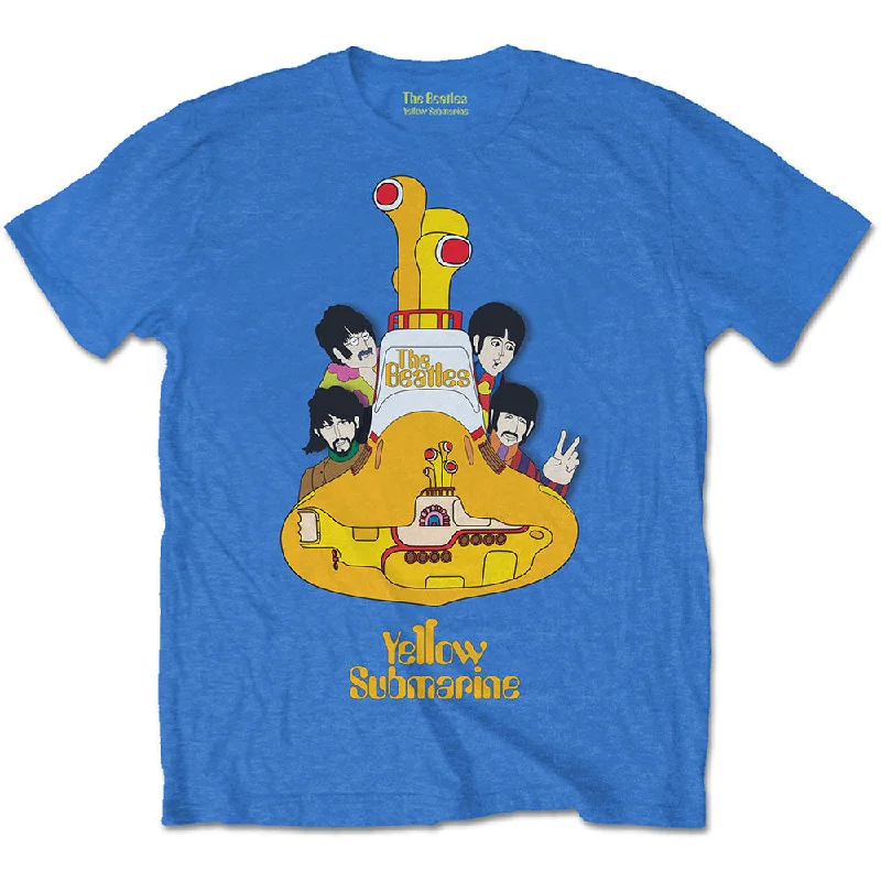 The Beatles | Official Band T-Shirt | Yellow Submarine Sub Sub Print Jacquard Patchwork