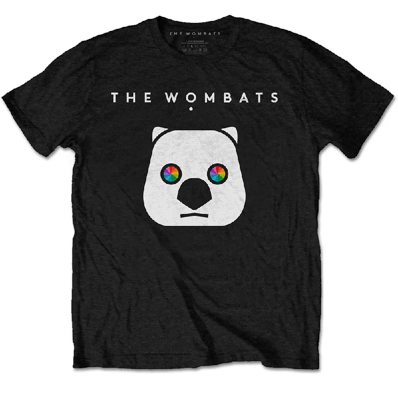 The Wombats | Official Band T-Shirt | Rainbow Eyes Notch Collar Peter Pan Collar Cowl Neck