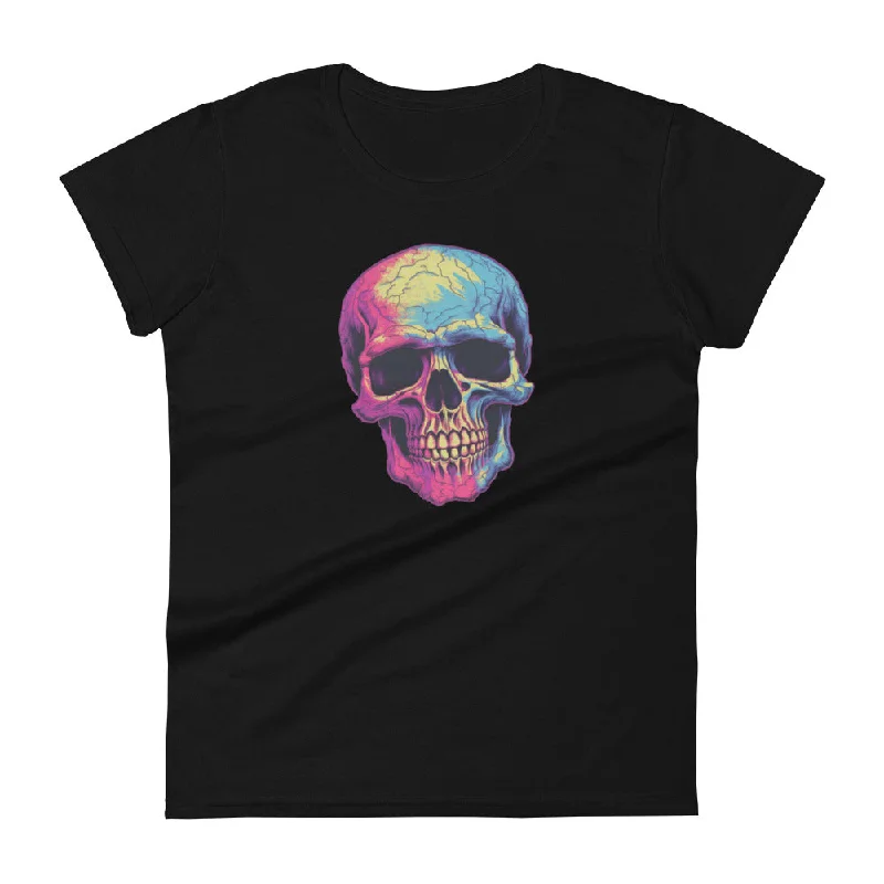 Tie Die Skull Womens Tee Chenille Brocade Lace