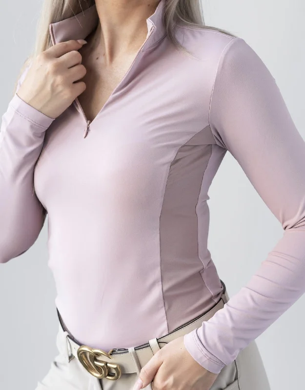 TKEQ- Quinn Lite Long Sleeve Competition Shirt (Blush) Trendy Short Sleeve Tunic