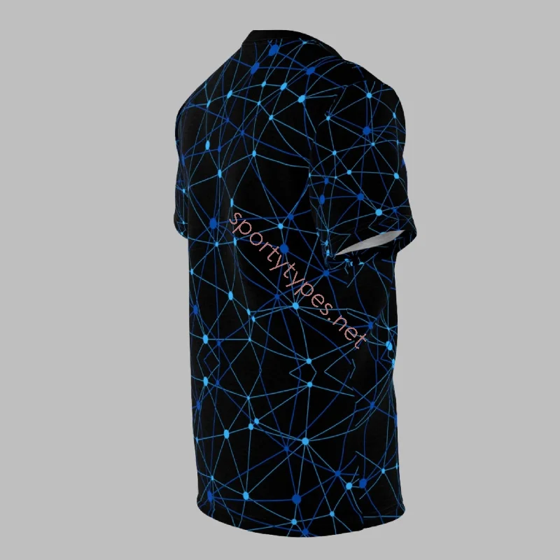 Unisex Blue Stay Connected Tee Graphic T-Shirt Round Neck Polyester