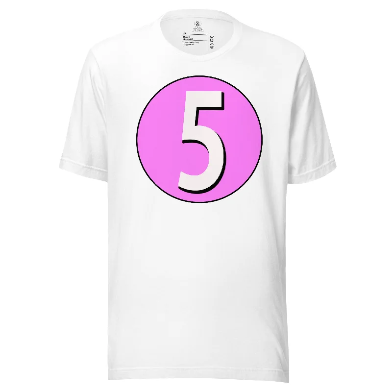 Unisex t-shirt: White on Pink 5 Nylon Fabric Polyester Fabric Spandex Fabric