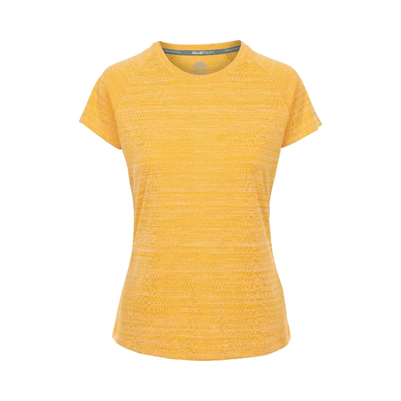 Vickland Women's Active T-Shirt in Pale Maize Marl Basic T-Shirt Crew Neck Short Sleeve