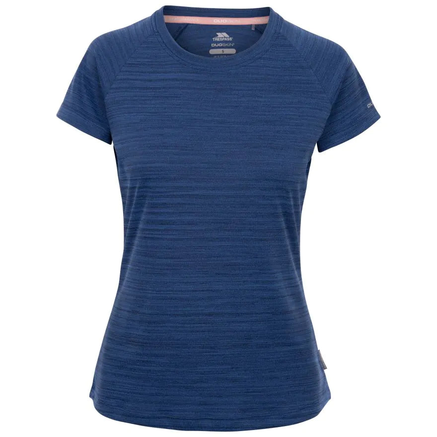 Vickland Women's Active T-Shirt in Navy Marl Thin T-Shirt Open Front Quick Dry