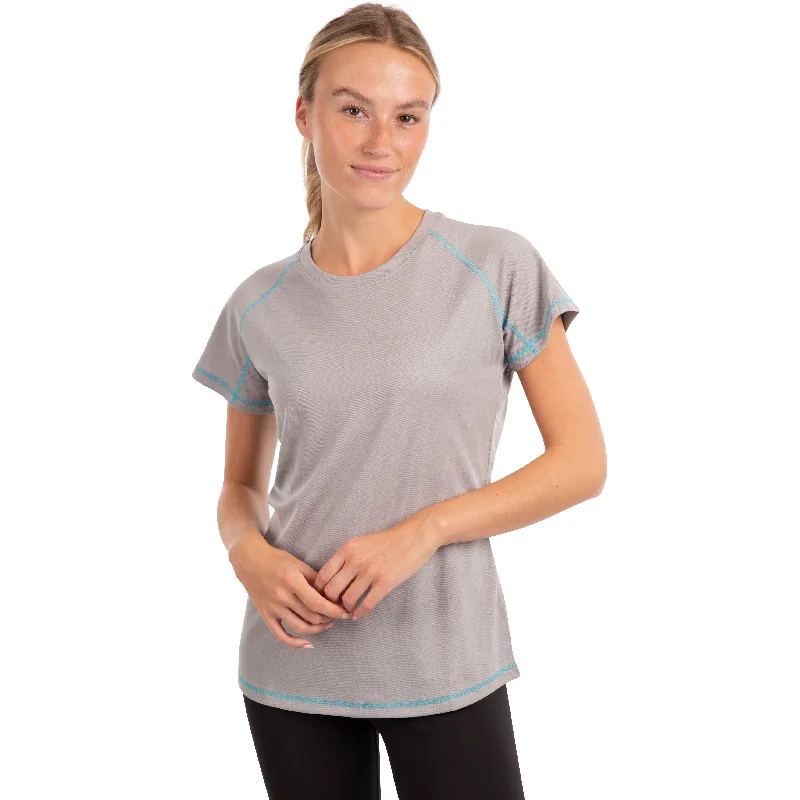 Viktoria Women's Active T-Shirt - Platinum Solid Print Embellished