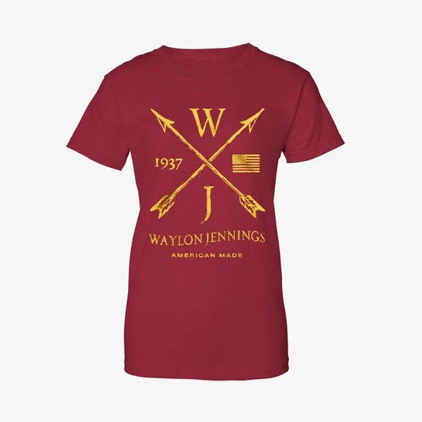 Waylon Jennings Arrows Womens Crewneck Tee Shirt Comfortable Stretch Short Shirt