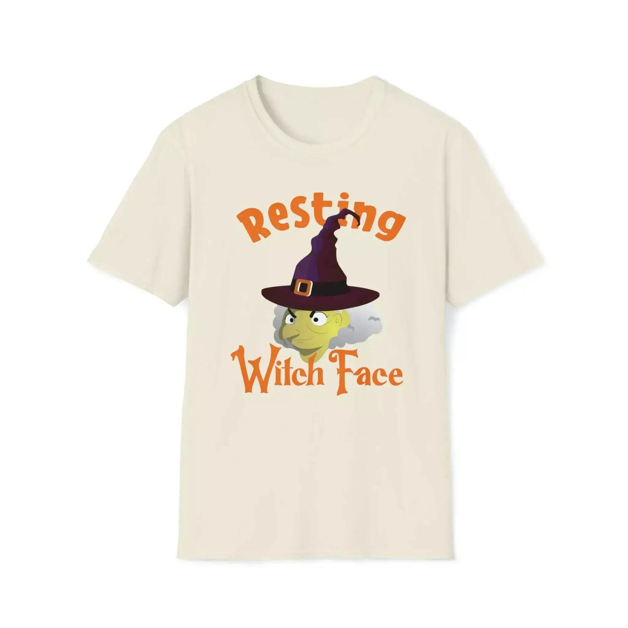 Witch Face Graphic Tees Denim Fabric Leather Fabric Suede Fabric