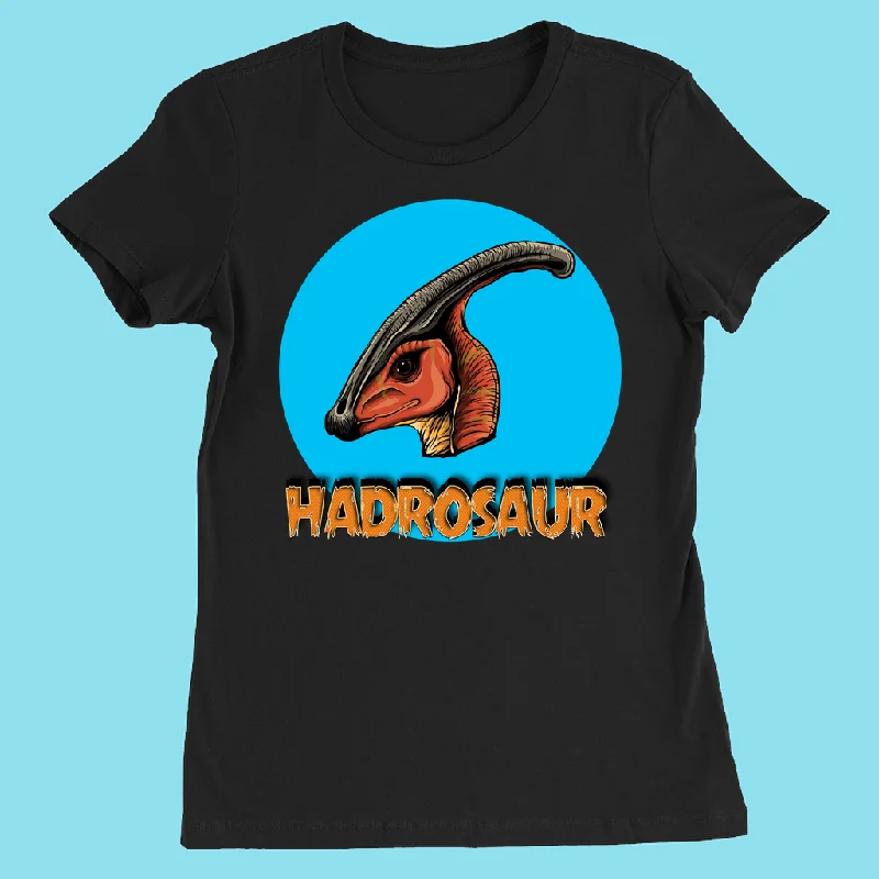 Women Hadrosaur Head T-Shirt Welt Pockets Slit Pockets Flap Pockets