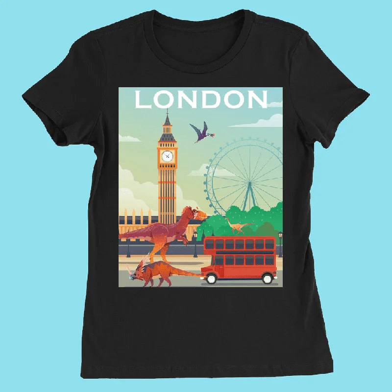 Women London T-Shirt Chenille Blend Fleece Blend Nylon Blend