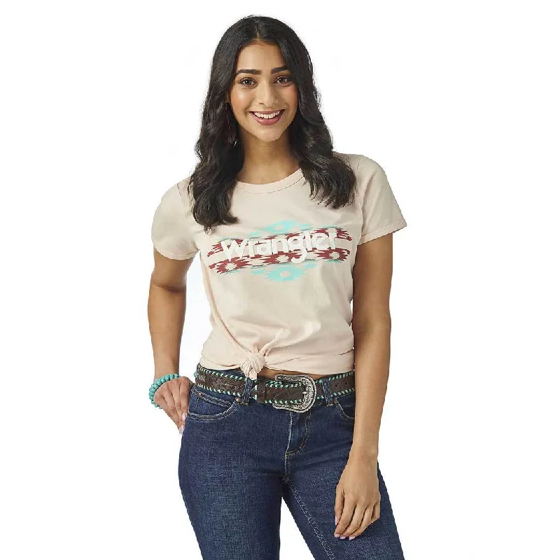 Wrangler Women's Retro Aztec Logo Graphic T-Shirt Oversized T-Shirt Spandex breathable