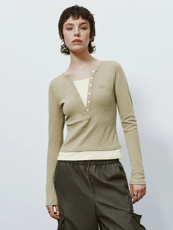 2 In 1 Notch Collar Skinny T-Shirt Elasticated Padded Insulated