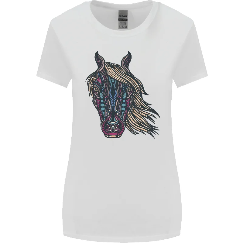 A Tribal Horse Equestrian Womens Wider Cut T-Shirt Terry Blend Velvet Blend Canvas Blend A Tribal Horse Equestrian Womens Wider Cut T-Shirt Terry Blend Velvet Blend Canvas Blend