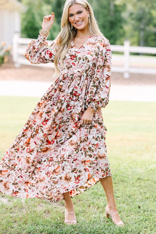 All You Love Ivory White Floral Maxi Dress Trendy Off-Shoulder Ruffle Maxi Dress