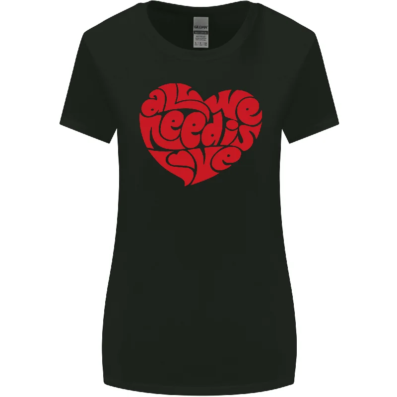 All You Need Is Love Heart Peace Womens Wider Cut T-Shirt Iron Safe Non-Iron Wrinkle Free All You Need Is Love Heart Peace Womens Wider Cut T-Shirt Iron Safe Non-Iron Wrinkle Free