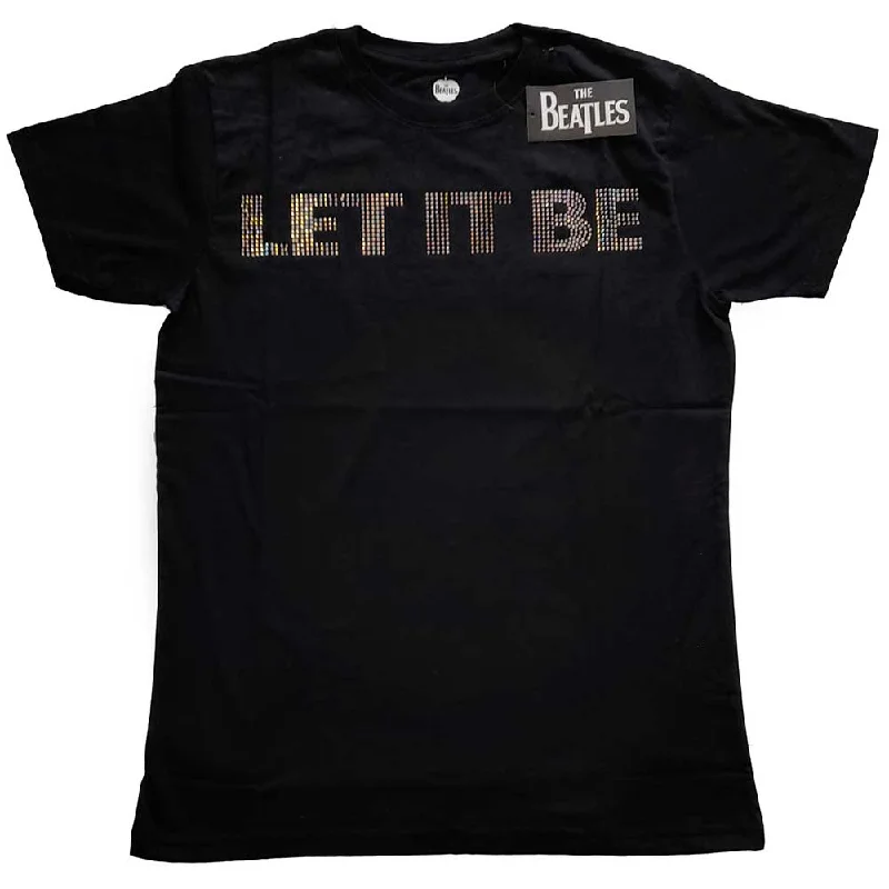 The Beatles | Official Band T-Shirt | Let It Be (Diamante) Embroidered Appliqued Beaded The Beatles | Official Band T-Shirt | Let It Be (Diamante) Embroidered Appliqued Beaded
