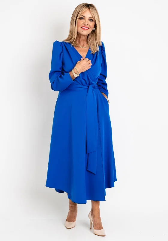 Coco Dolls Emo Wrap Maxi Dress, Royal Blue Classic V-Neck Maxi Dress