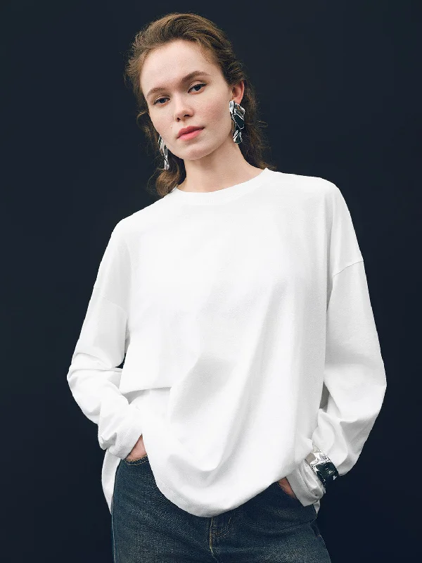 Crew Neck Oversized T-Shirt Rayon Fabric Velvet Fabric Corduroy Fabric