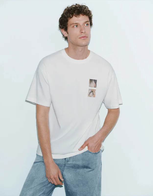 Crew Neck Straight T-Shirt Hooded Caped Shawl Collar