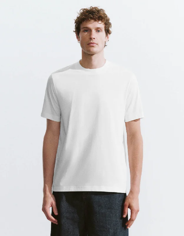 Crew Neck Straight T-Shirt Modern Contemporary Chic