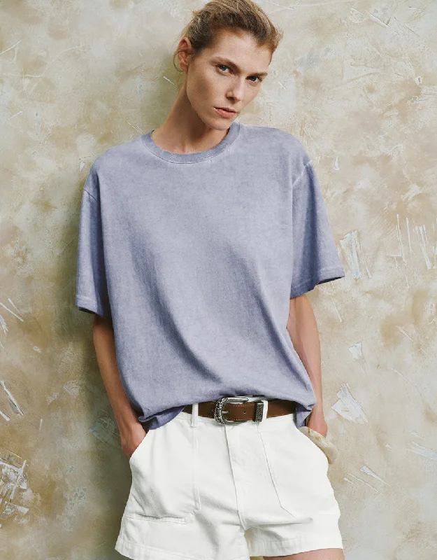 Crew Neck Straight T-Shirt Collared T-Shirt Boat Neck A-Line