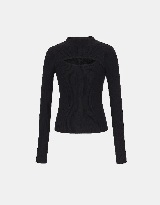Cut-Out Knitted T-Shirt Modern Contemporary Chic