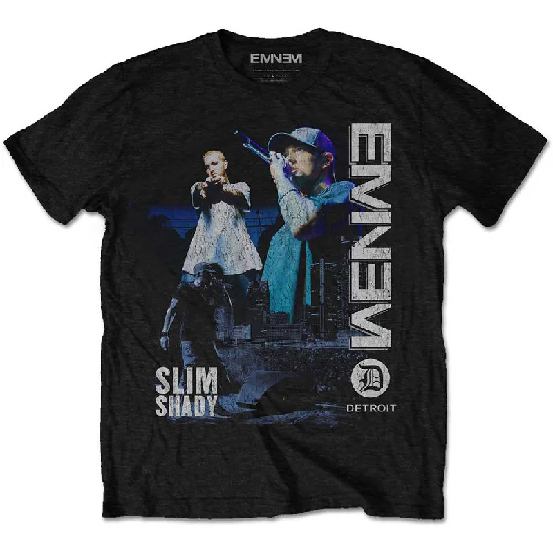 Eminem | Official Band T-shirt | Detroit Ribbed Striped Patterned