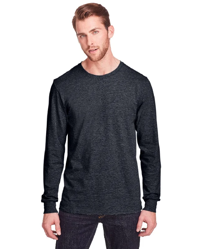 Fruit of the Loom Adult ICONIC Long Sleeve T-Shirt | Black Ink Heathr Machine Wash Dry Clean Hand Wash Fruit of the Loom Adult ICONIC Long Sleeve T-Shirt | Black Ink Heathr Machine Wash Dry Clean Hand Wash