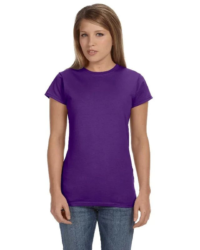 Gildan Ladies SoftStyle T-Shirt | Purple Fitted T-Shirt Seamless Stretchy