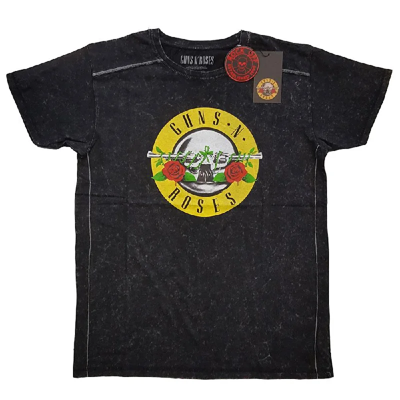 Guns N' Roses Snow Wash T-Shirt: Classic Logo Anti-Shrink Durable Soft