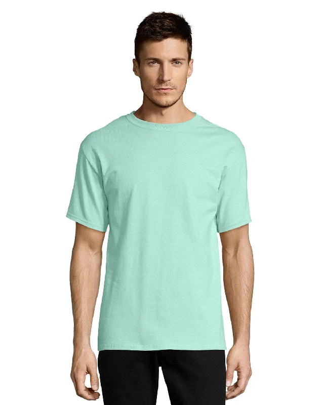 Hanes Authentic-T T-shirt | Clean Mint Denim Fabric Leather Fabric Suede Fabric