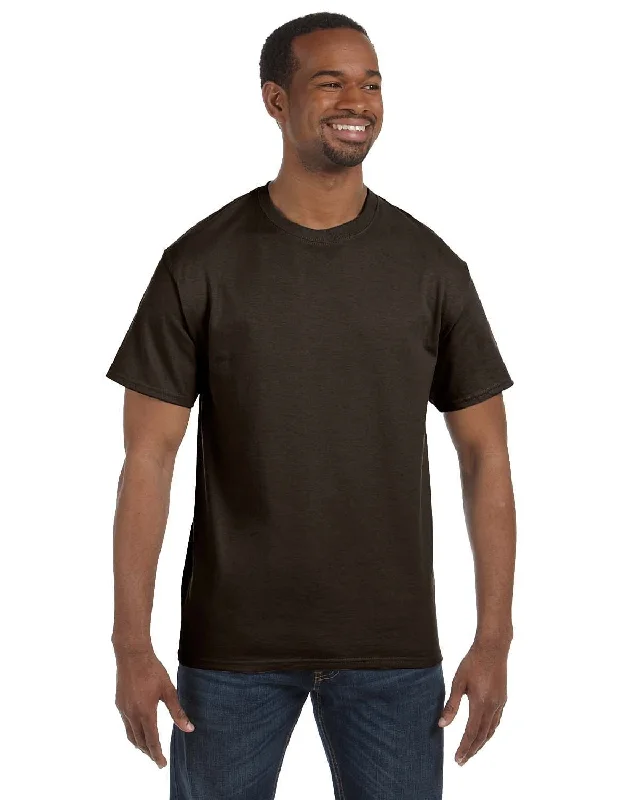 Hanes Authentic-T T-shirt | Dark Chocolate Print Jacquard Patchwork
