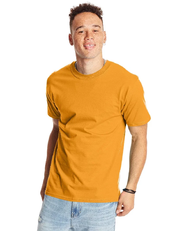 Hanes Beefy-T T-Shirt | Gold Silk Blend Satin Velvet