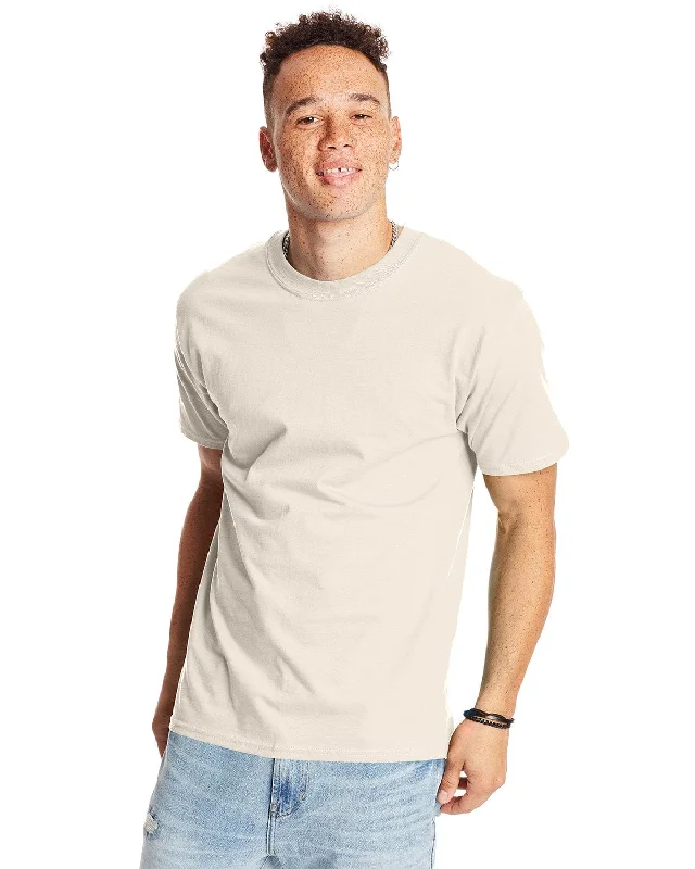 Hanes Beefy-T T-Shirt | Natural Thin T-Shirt Open Front Quick Dry