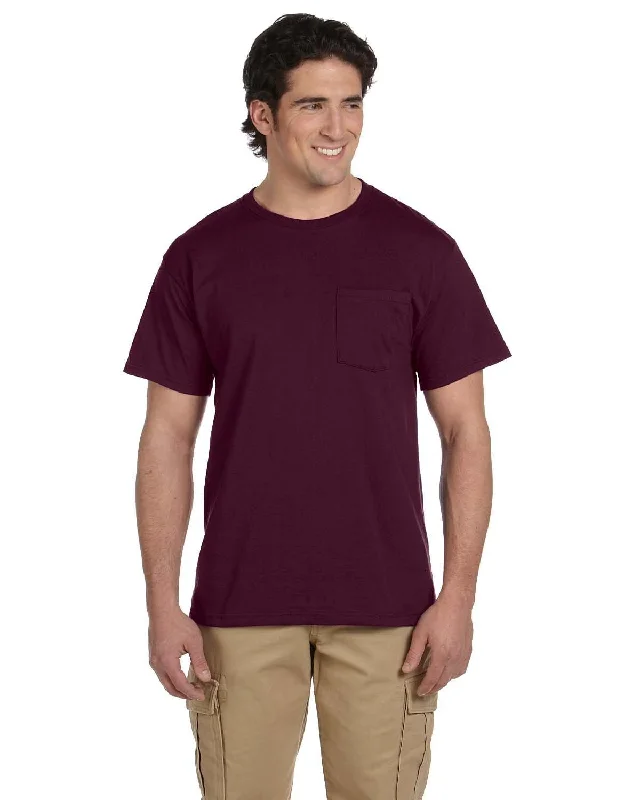 Jerzees 50/50 Pocket T-Shirt | Maroon Casual Formal Business