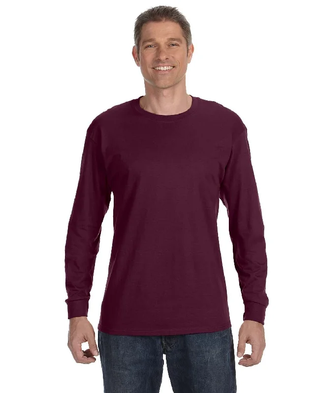 Jerzees DRI-POWER ACTIVE Long Sleeve T-Shirt | Maroon Knit Fabric Woven Fabric Fleece Fabric Jerzees DRI-POWER ACTIVE Long Sleeve T-Shirt | Maroon Knit Fabric Woven Fabric Fleece Fabric