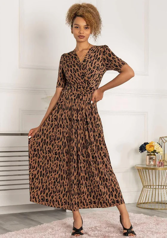 Jolie Moi Akayala Leopard Print Maxi Dress, Brown Classic Black Maxi Dress