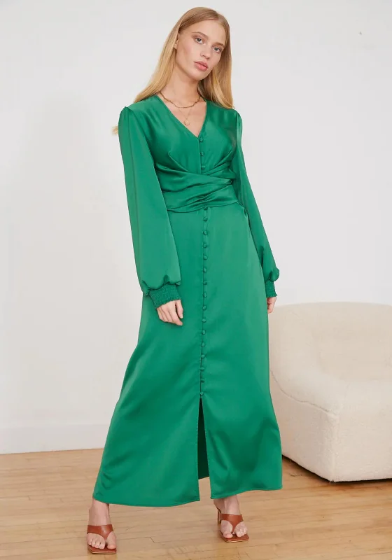 Jovonna Musa A Line Maxi Dress, Green Comfortable T-Shirt Maxi Dress