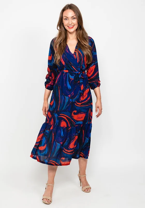 Kate & Pippa Boho Swirl Maxi Dress, Deep Purple Multi Cozy Ribbed Maxi Dress