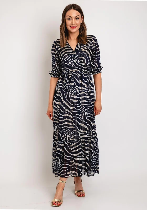 Kate & Pippa Modena Animal Print Maxi Dress, Black Comfortable T-Shirt Maxi Dress