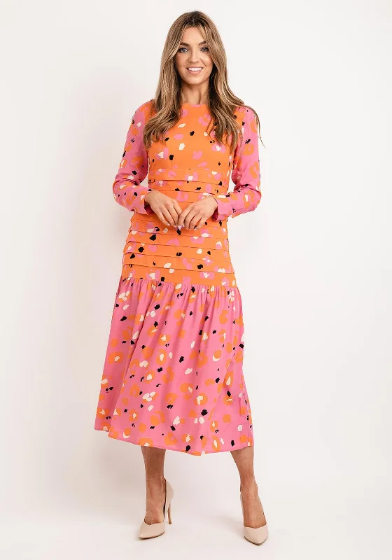 Never Fully Dressed Animal Print Maxi Dress, Pink & Orange Chic Summer Maxi Dress