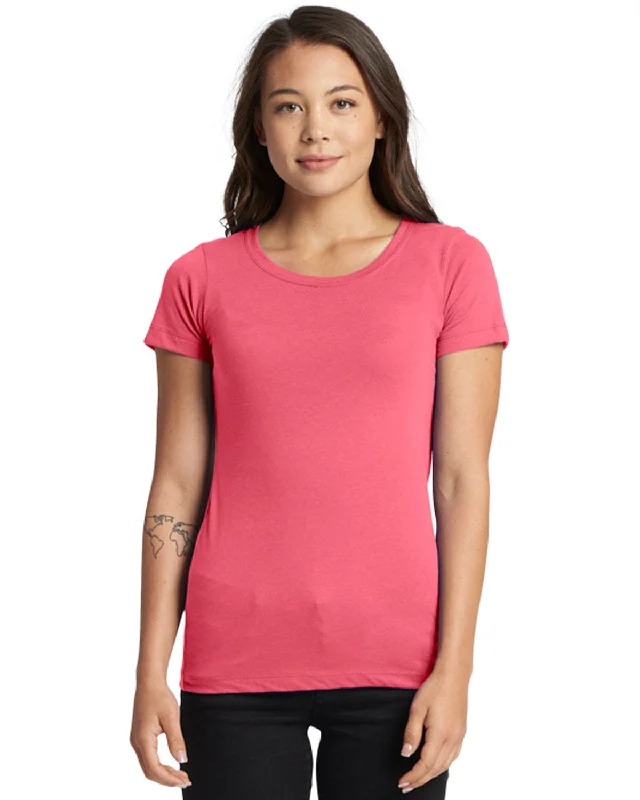 Next Level Ladies Ideal Short Sleeve Crew Tee | Hot Pink Fleece Nylon Spandex