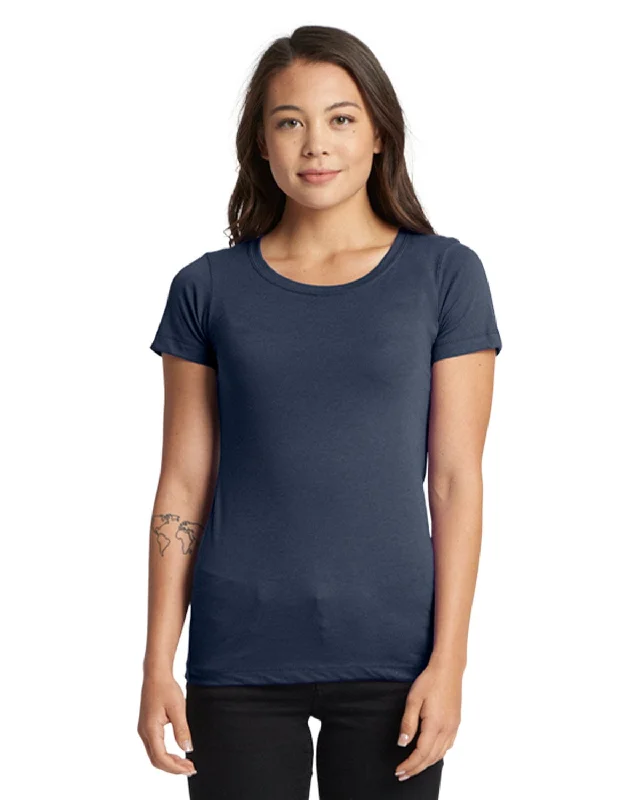 Next Level Ladies Ideal Short Sleeve Crew Tee | Indigo Polka Dot Checkered Tartan