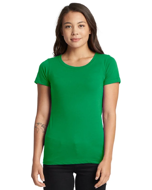 Next Level Ladies Ideal Short Sleeve Crew Tee | Kelly Green Rayon Velvet Corduroy