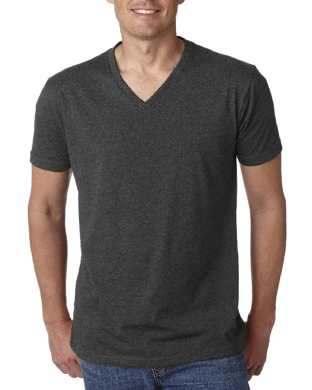 Next Level Mens Premium CVC V-Neck Tee | Charcoal Mesh Blend Leather Blend Suede Blend