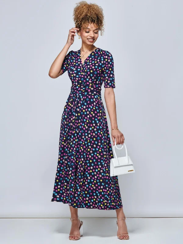 Oakley Wrap Maxi Dress, Spot Multi Trendy Floral Print Maxi Dress