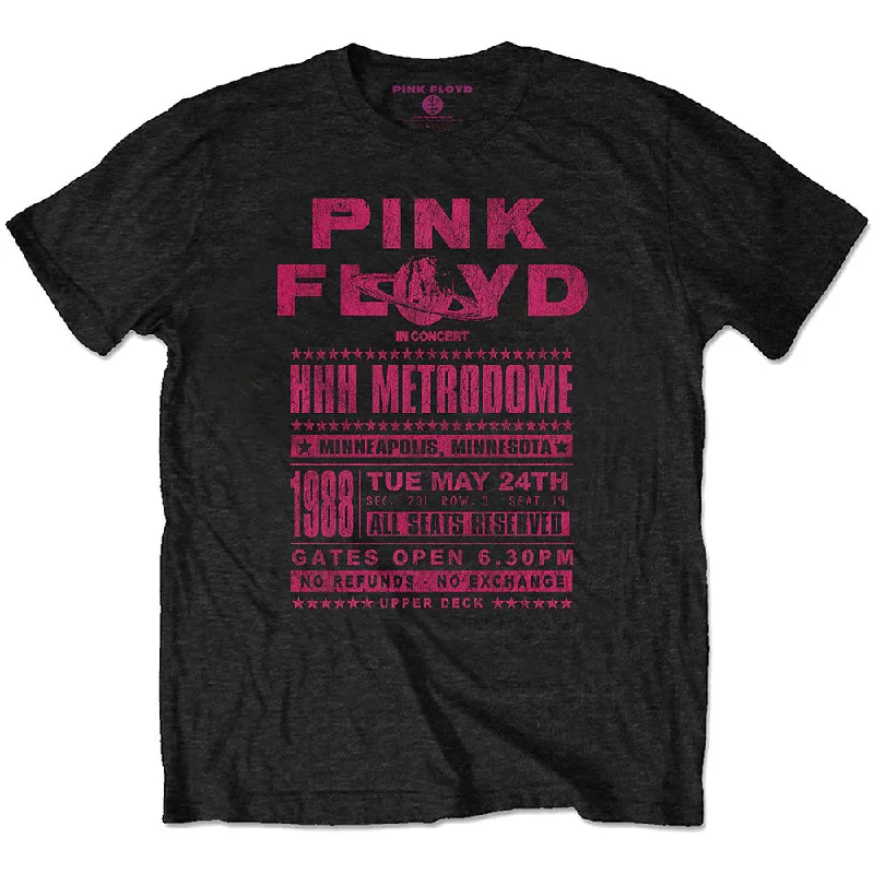Pink Floyd | Official Band T-Shirt | Metrodome '88 Graphic Embroidered Appliqued
