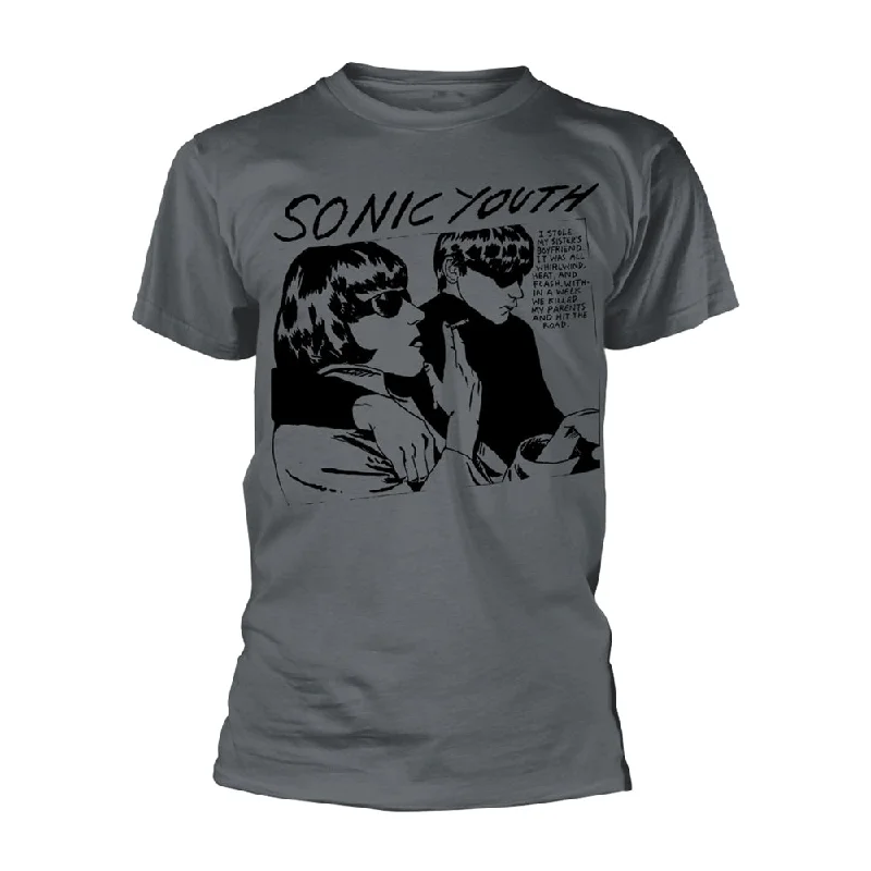 Sonic Youth Unisex T-shirt: Goo Album Cover (Charcoal) Houndstooth Herringbone Solid