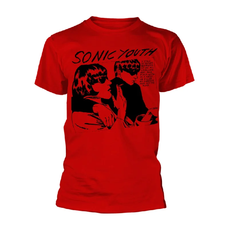 Sonic Youth Unisex T-shirt: Goo Album Cover (Red) Lace Blend Ribbed Blend Corduroy Blend Sonic Youth Unisex T-shirt: Goo Album Cover (Red) Lace Blend Ribbed Blend Corduroy Blend