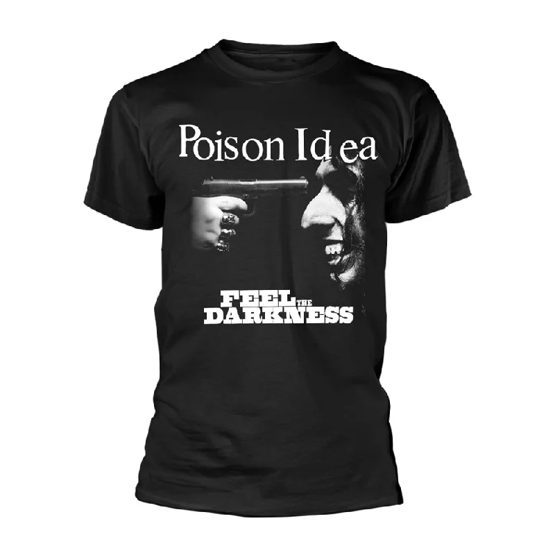 Poison Idea Unisex T-shirt: Feel The Darkness Print Jacquard Patchwork