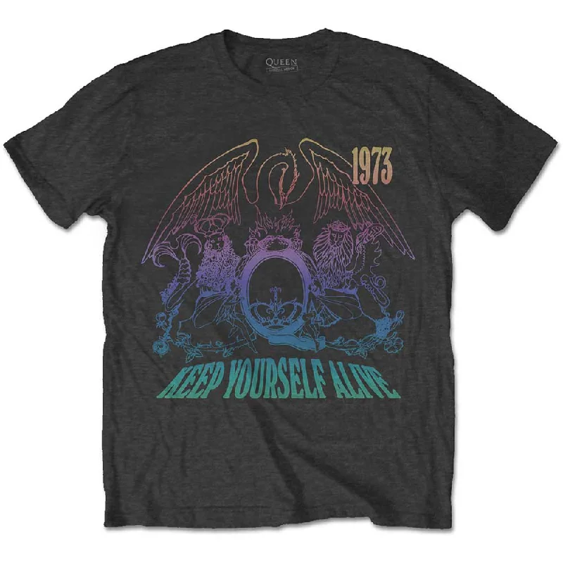 Queen | Official Band T-Shirt | Keep Yourself Alive Notch Collar Peter Pan Collar Cowl Neck Queen | Official Band T-Shirt | Keep Yourself Alive Notch Collar Peter Pan Collar Cowl Neck